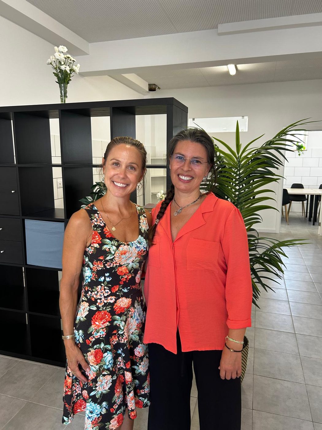 Claire and Sofia at Patio Language School in Lagos